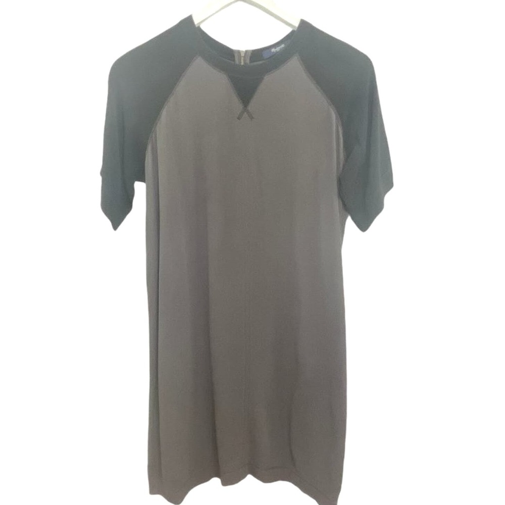 Madewell T-Shirt Mini Dress Short Sleeve Colorblock Gray‎ Black Women XS